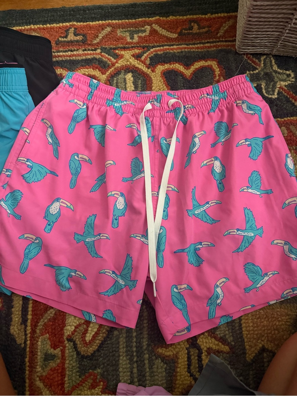 Chubbies Pink Toucan Print Swim Shorts